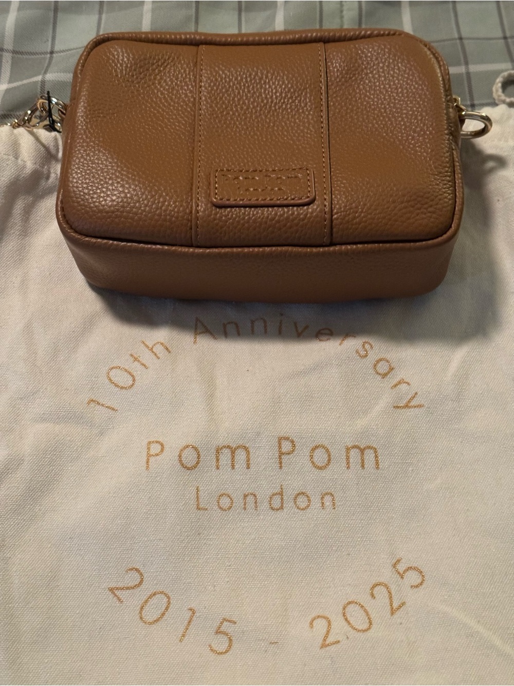 NWT Pom Pom London - The City Mini Leather Crossbody Bag (Maple) with 3 Straps - Picture 5 of 9